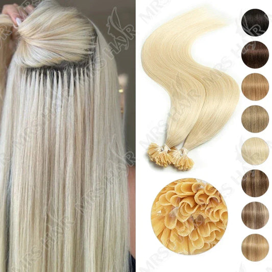 Blonde Natural U Tip Fusion Hair Extensions