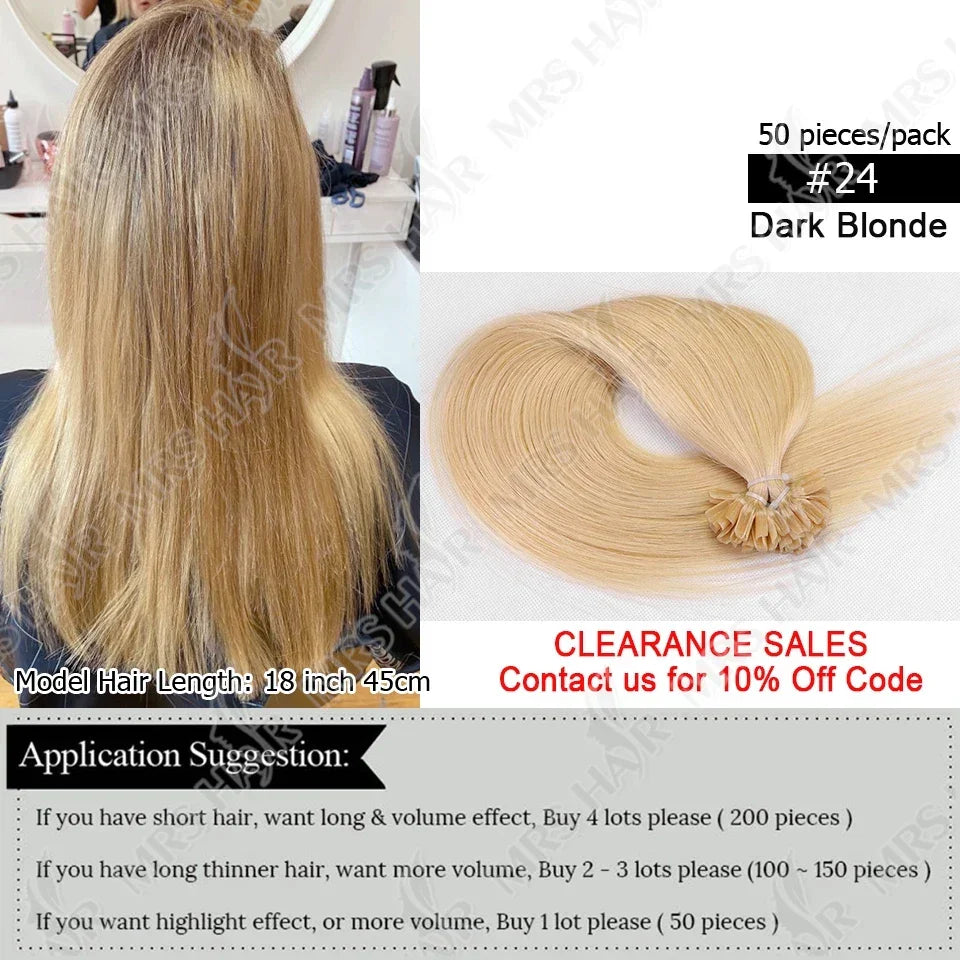 Blonde Natural U Tip Fusion Hair Extensions