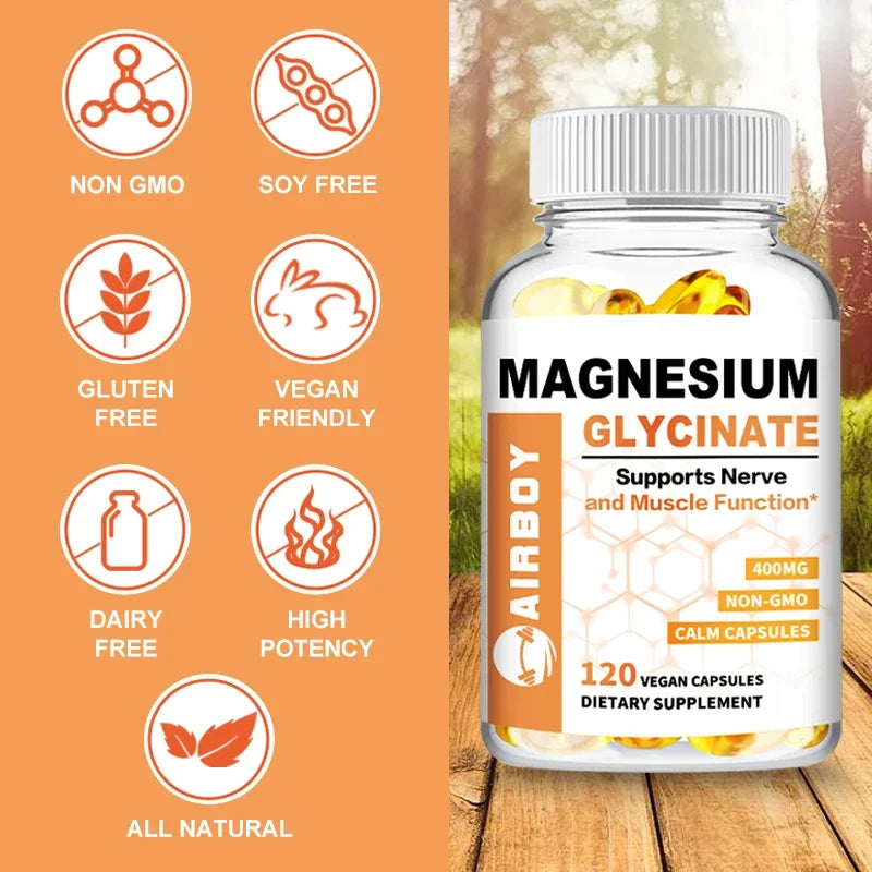 Magnesium Glycinate Capsules - Support Bone Immune System,Heart Health Mineral Supplement Help Natural Sleep