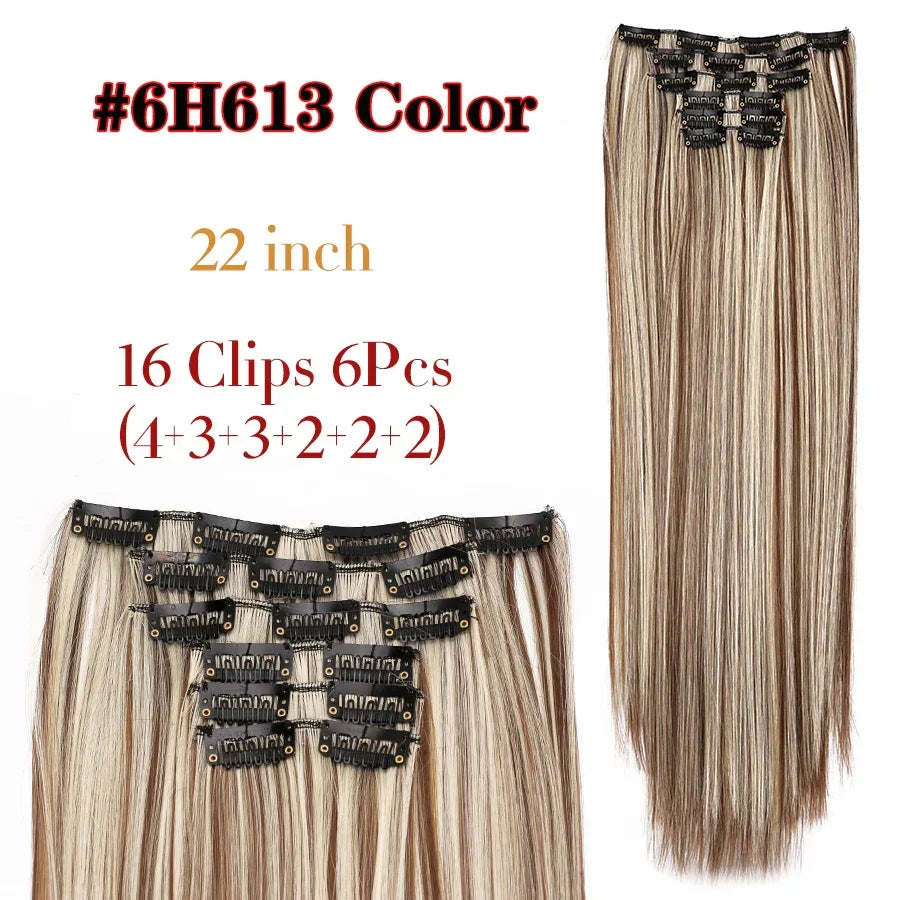 Alileader Synthetic Clip-on Hair Extensions Straight/Curly