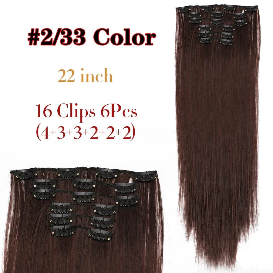 Alileader Synthetic Clip-on Hair Extensions Straight/Curly