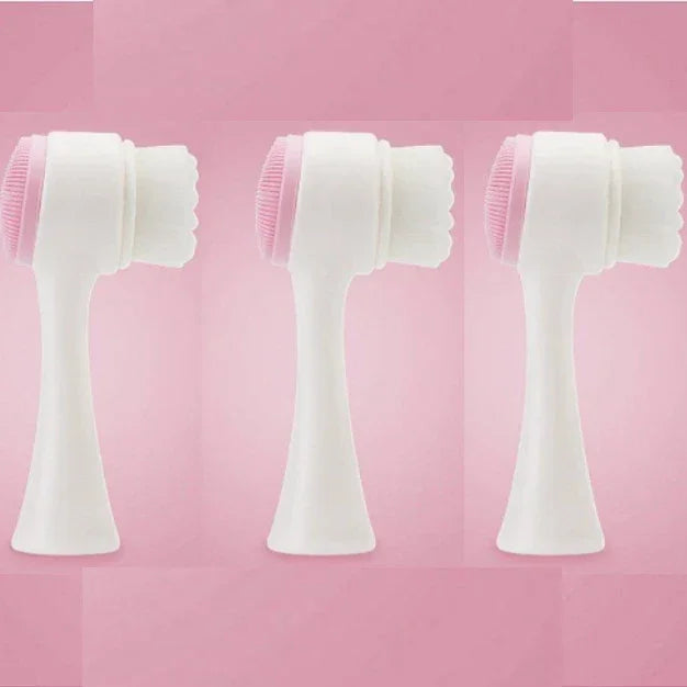 Silica Gel Double Sided Facial Brush Cleanser Skin Rejuvenation