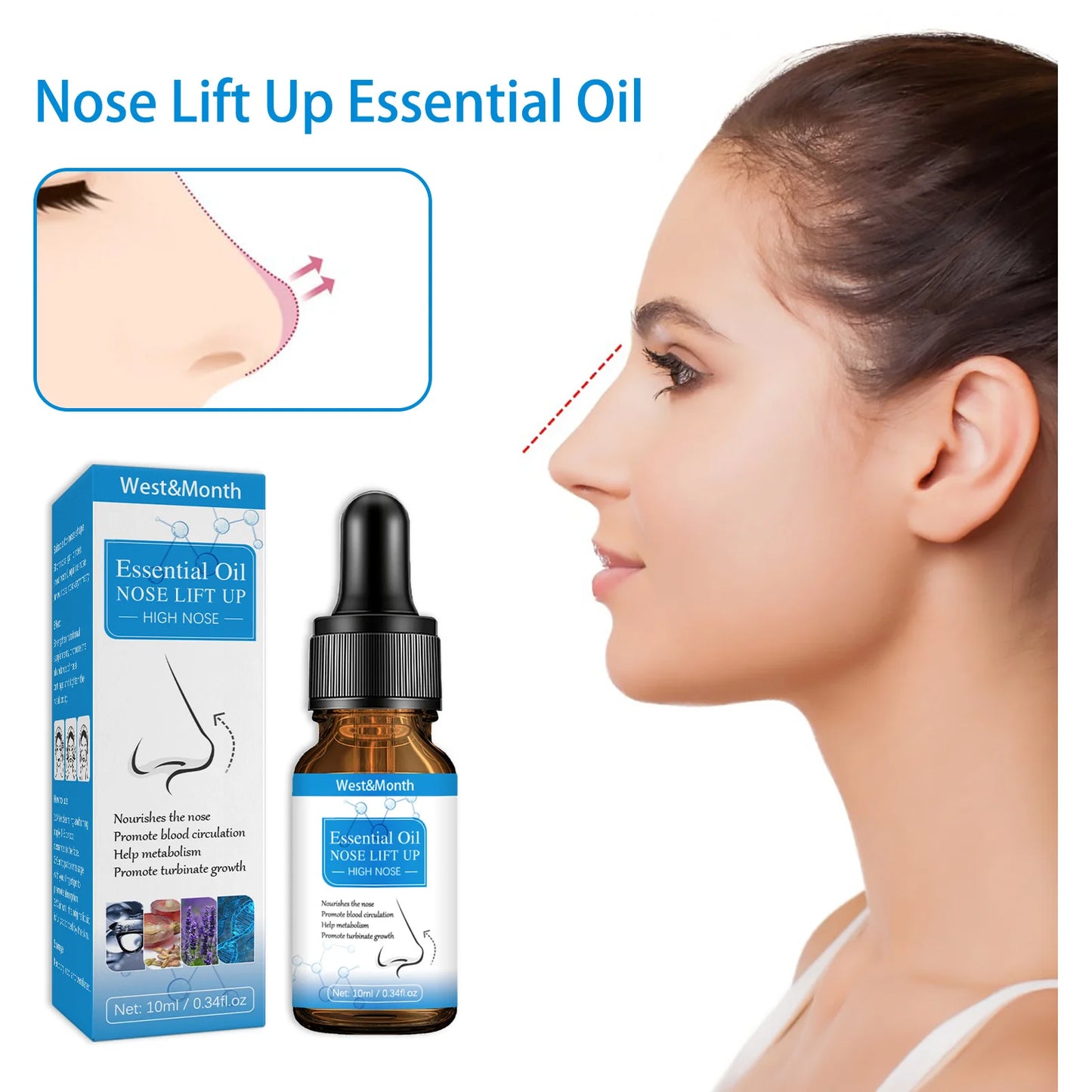 Nose Lifting Essential Oil Lift Up Heighten Rhinoplasty Care Beauty Nose Beautiful Shaping Nosal Bone Remodeling Massage Essence