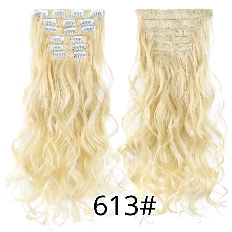 Alileader Synthetic Clip-on Hair Extensions Straight/Curly