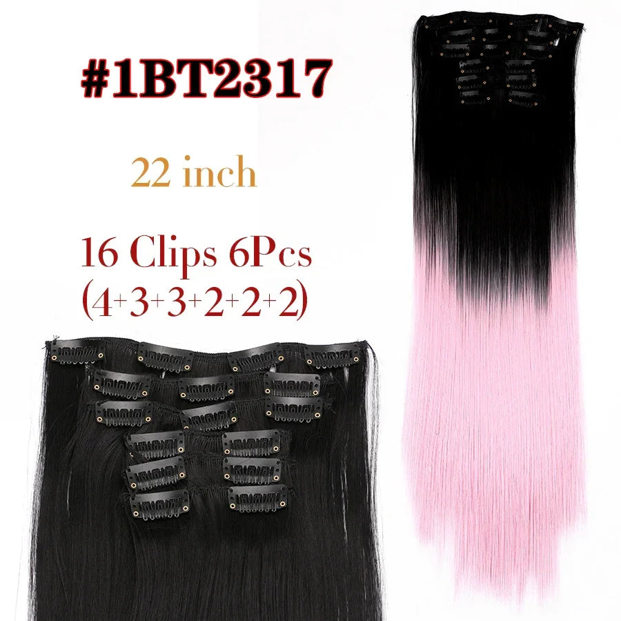 Alileader Synthetic Clip-on Hair Extensions Straight/Curly