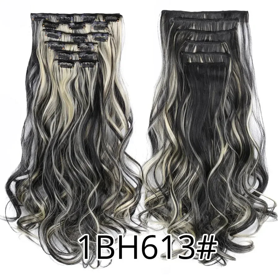 Alileader Synthetic Clip-on Hair Extensions Straight/Curly