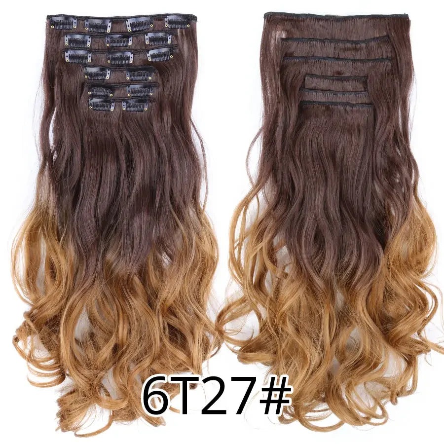 Alileader Synthetic Clip-on Hair Extensions Straight/Curly