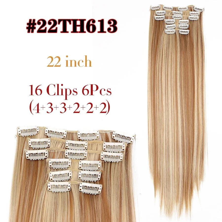 Alileader Synthetic Clip-on Hair Extensions Straight/Curly