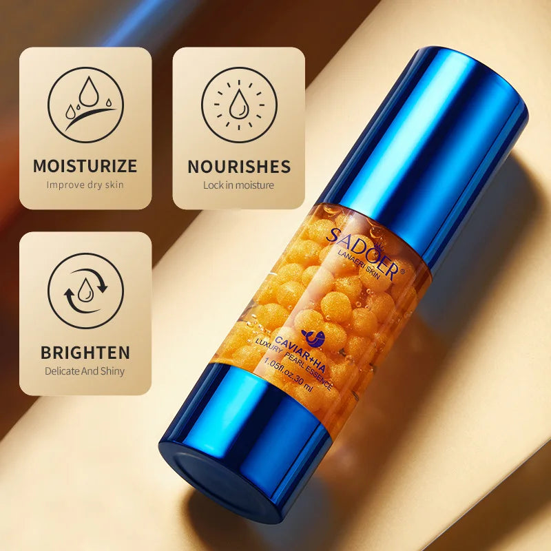 SADOER Caviar Hyaluronic Acid Face Essence Moisturizing Nourishing Firming Facial Serum Lotion Beauty Face Skin Care Products