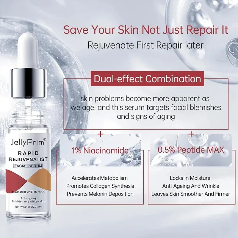 Pore Shrinking Face Serum Remove Dark Spots Face Whitening For Glowing Niacinamide Hyaluronic Acid Collagen Skin Care