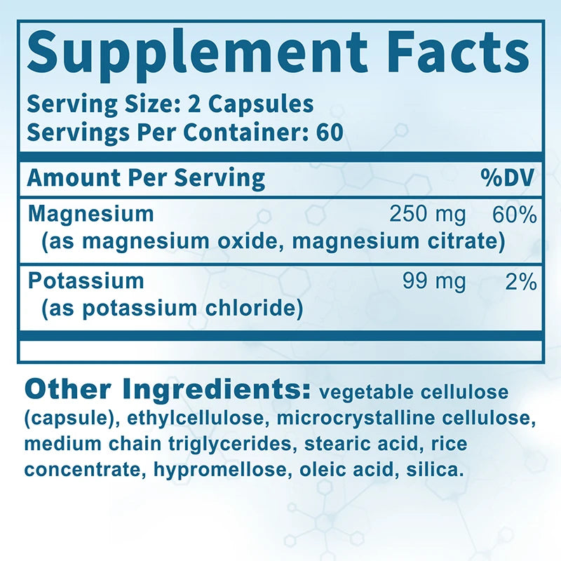 Potassium Magnesium - Support Bone Health, Muscle Spasms, Beauty, Improve Sleep Quality