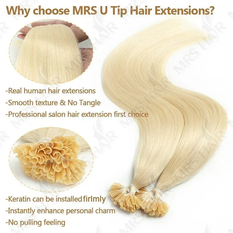 Blonde Natural U Tip Fusion Hair Extensions
