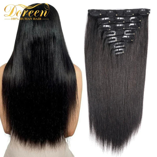 Doreen Full Head Brazilian Machine Remy Clip-In Hair Extensions