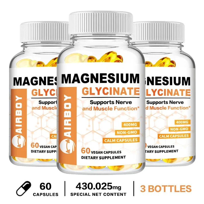 Magnesium Glycinate Capsules - Support Bone Immune System,Heart Health Mineral Supplement Help Natural Sleep