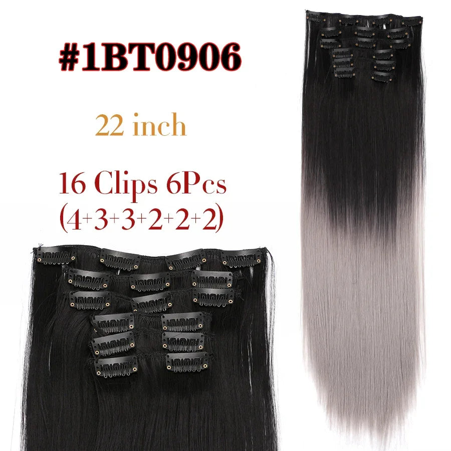 Alileader Synthetic Clip-on Hair Extensions Straight/Curly