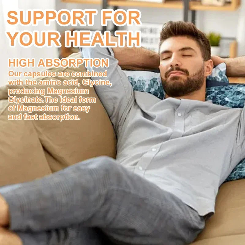 Magnesium Glycinate Capsules - Support Bone Immune System,Heart Health Mineral Supplement Help Natural Sleep