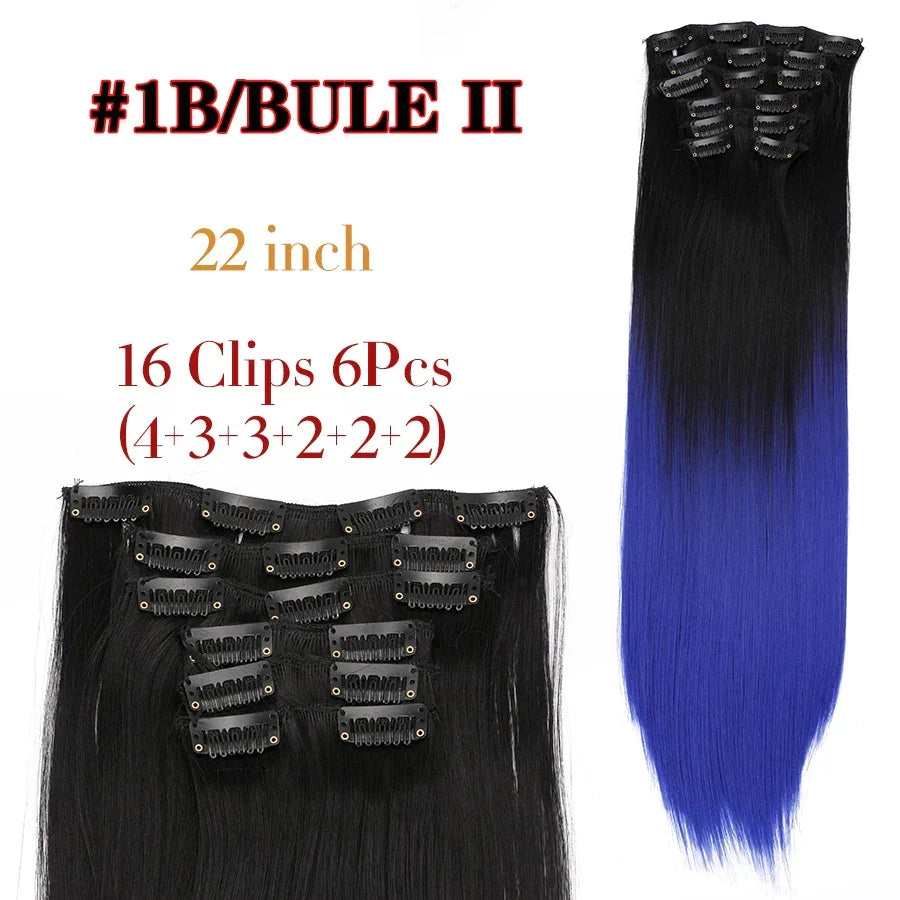 Alileader Synthetic Clip-on Hair Extensions Straight/Curly