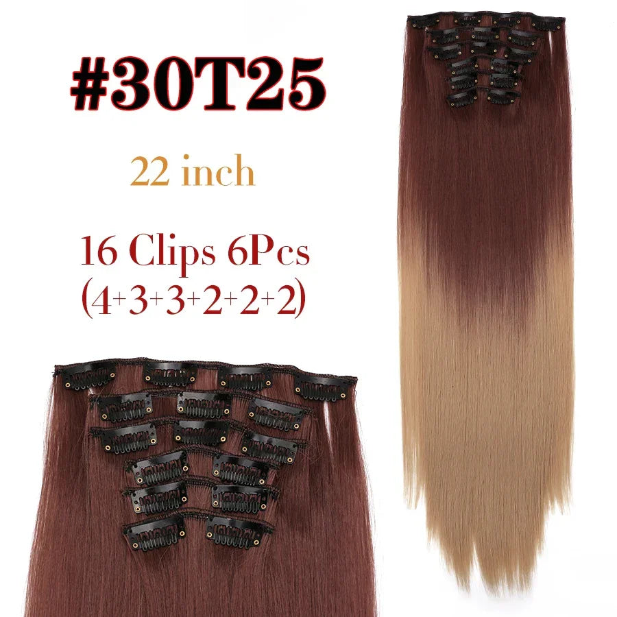 Alileader Synthetic Clip-on Hair Extensions Straight/Curly