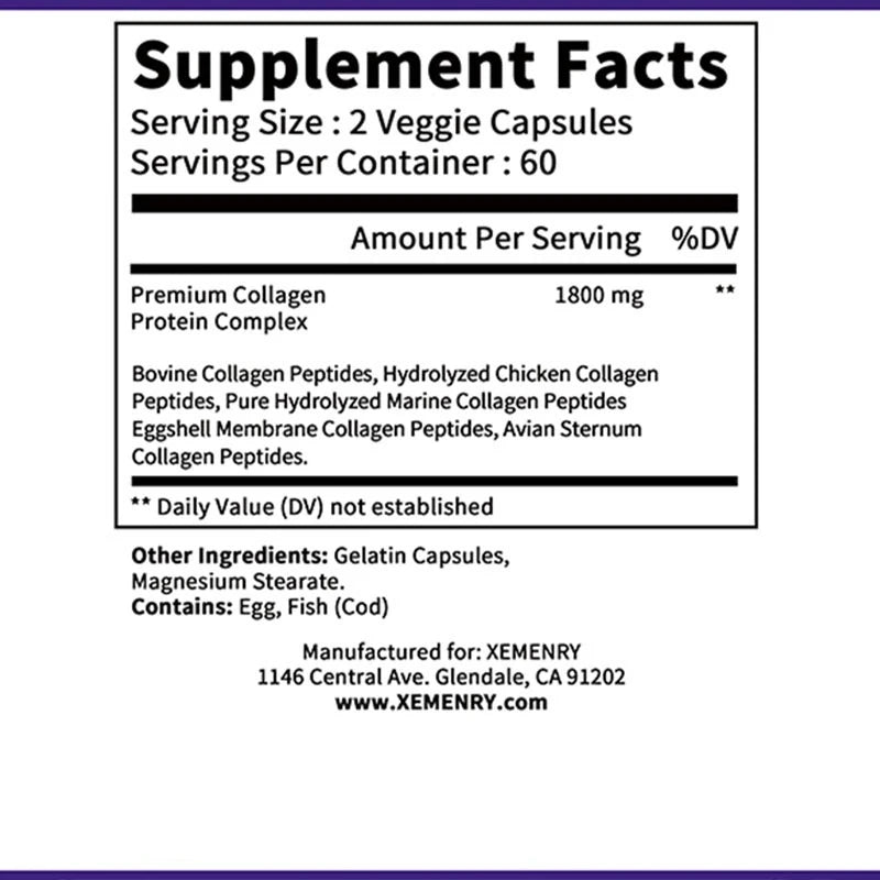 Xemenry Collagen Capsules – Boost Skin, Hair, Joints & Energy Naturally