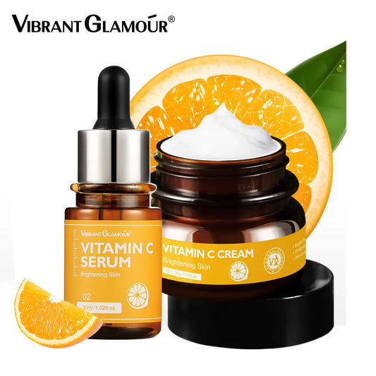 VIBRANT GLAMOUR Vitamin C Face Cream+Essence 2 Piece Set