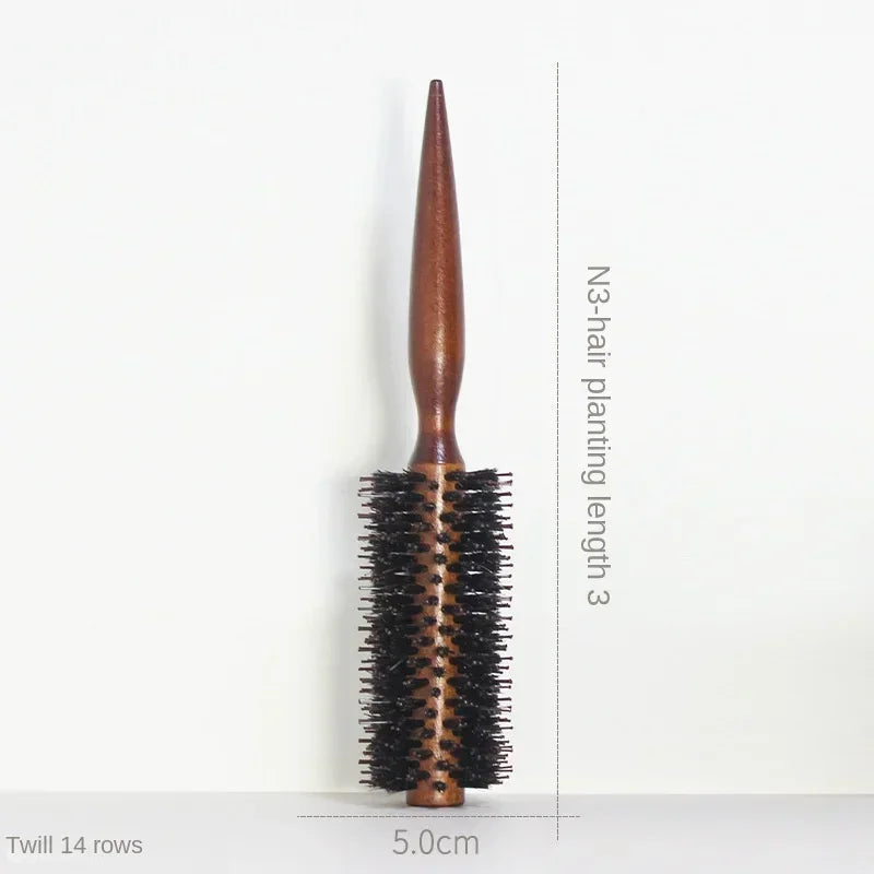 6 Style Wood Handle Round Rolling Brush Straight Twill Hair Comb Boar Bristle Round Barrel Hair Curling Brush Hairdressing Tool