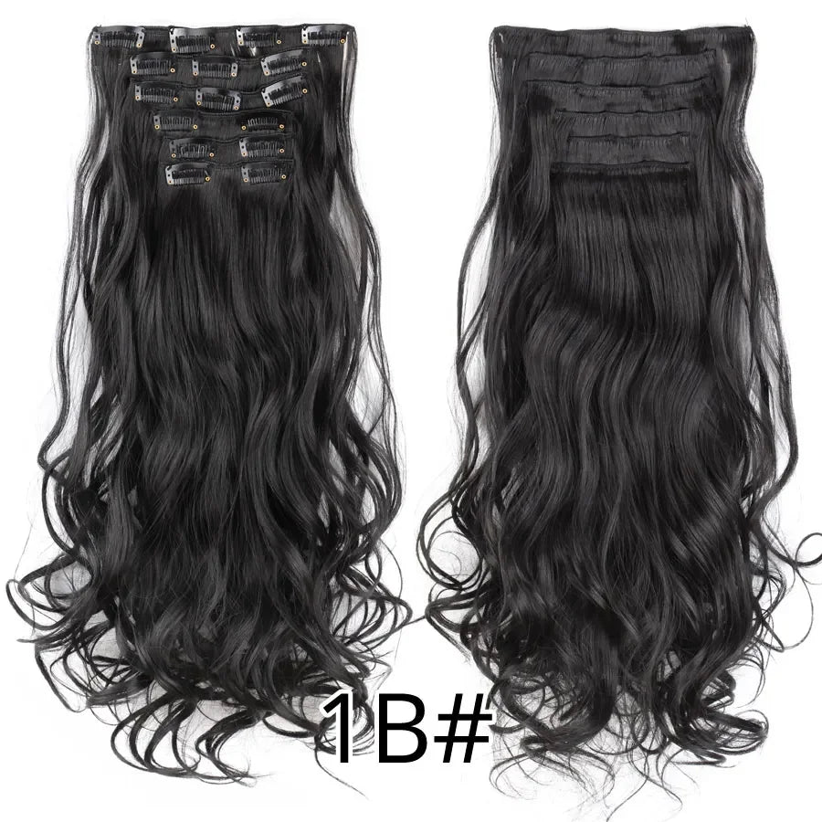 Alileader Synthetic Clip-on Hair Extensions Straight/Curly