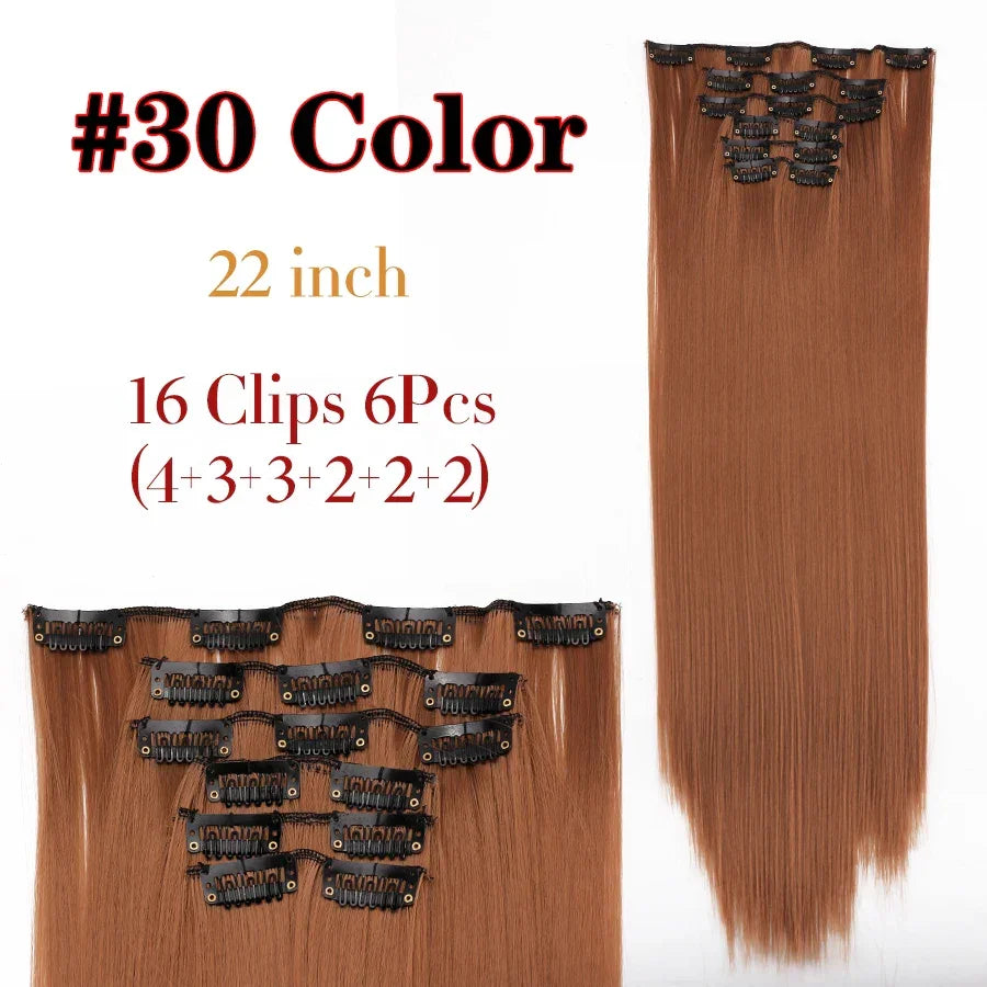 Alileader Synthetic Clip-on Hair Extensions Straight/Curly