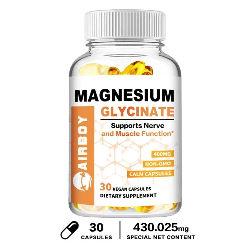 Magnesium Glycinate Capsules - Support Bone Immune System,Heart Health Mineral Supplement Help Natural Sleep