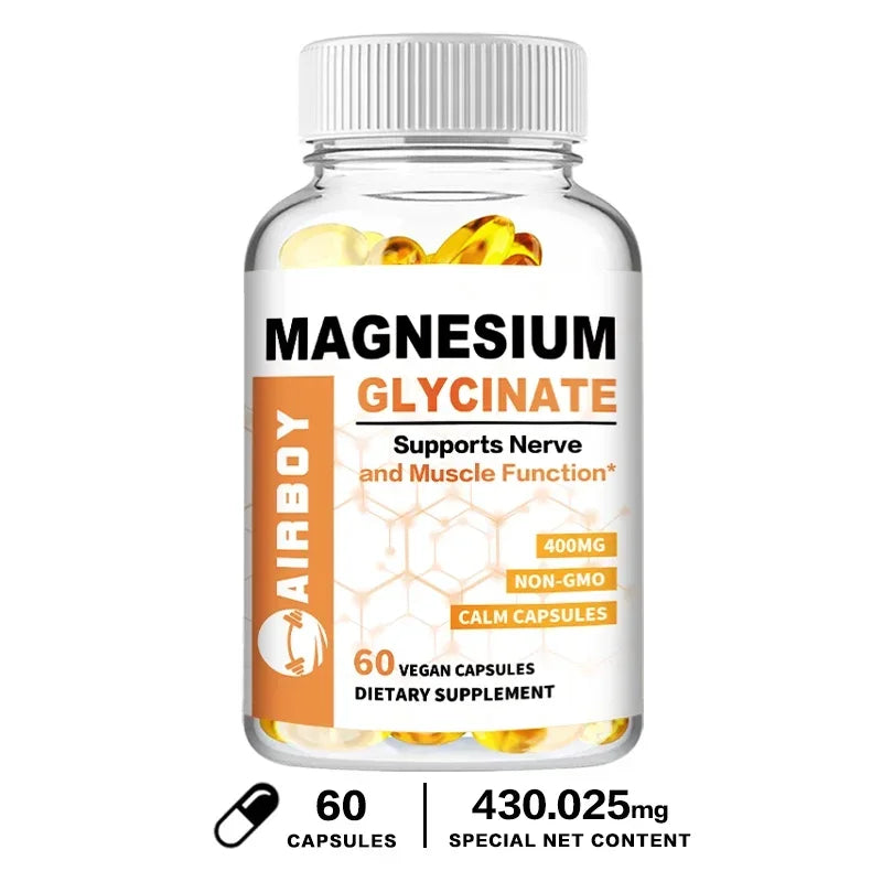 Magnesium Glycinate Capsules - Support Bone Immune System,Heart Health Mineral Supplement Help Natural Sleep