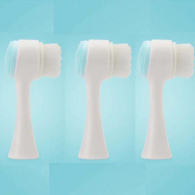 Silica Gel Double Sided Facial Brush Cleanser Skin Rejuvenation