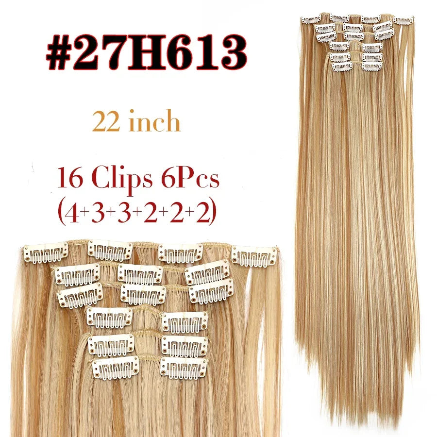 Alileader Synthetic Clip-on Hair Extensions Straight/Curly
