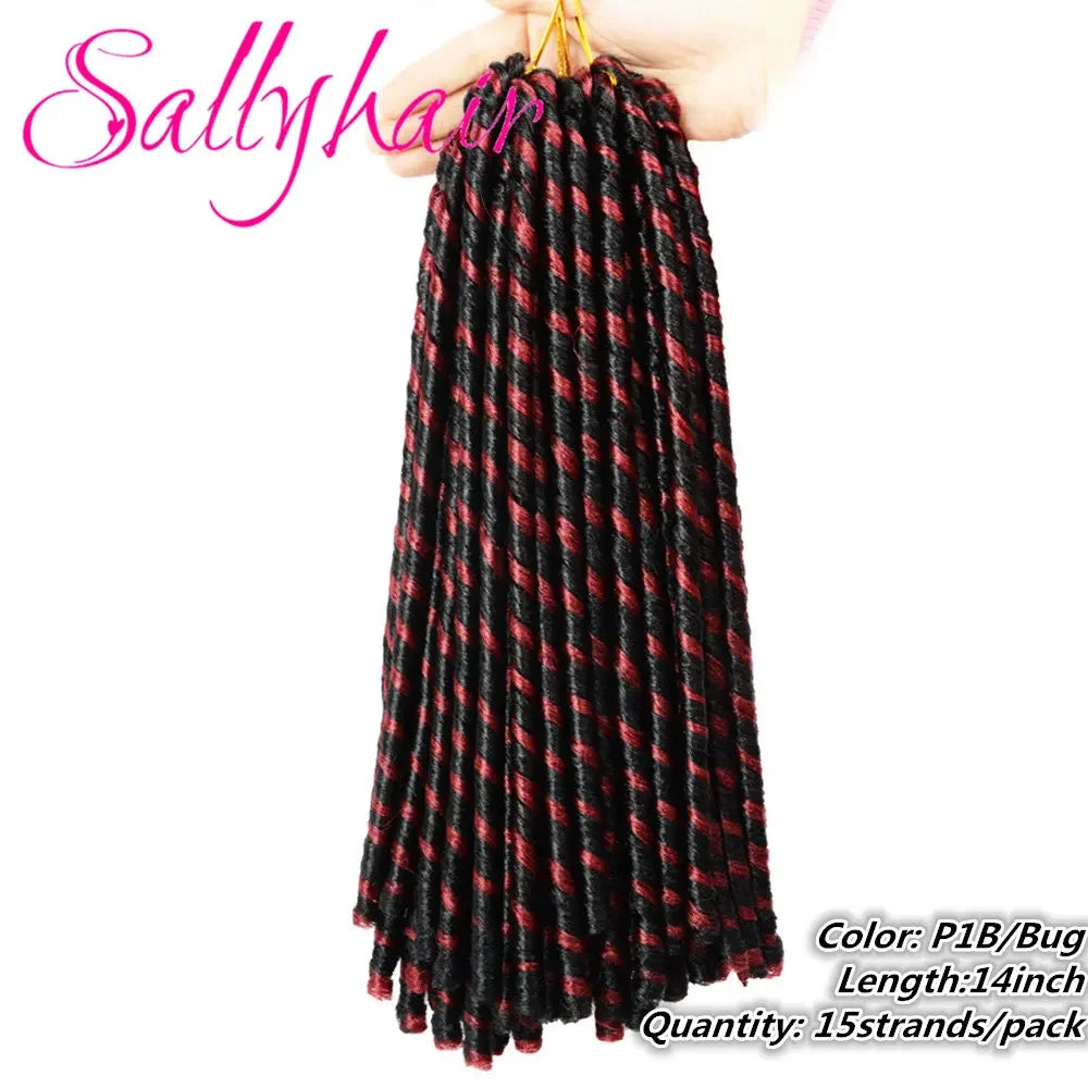 Sallyhair 14inch Synthetic Faux Soft Afro Dreadlock Crochet Braids
