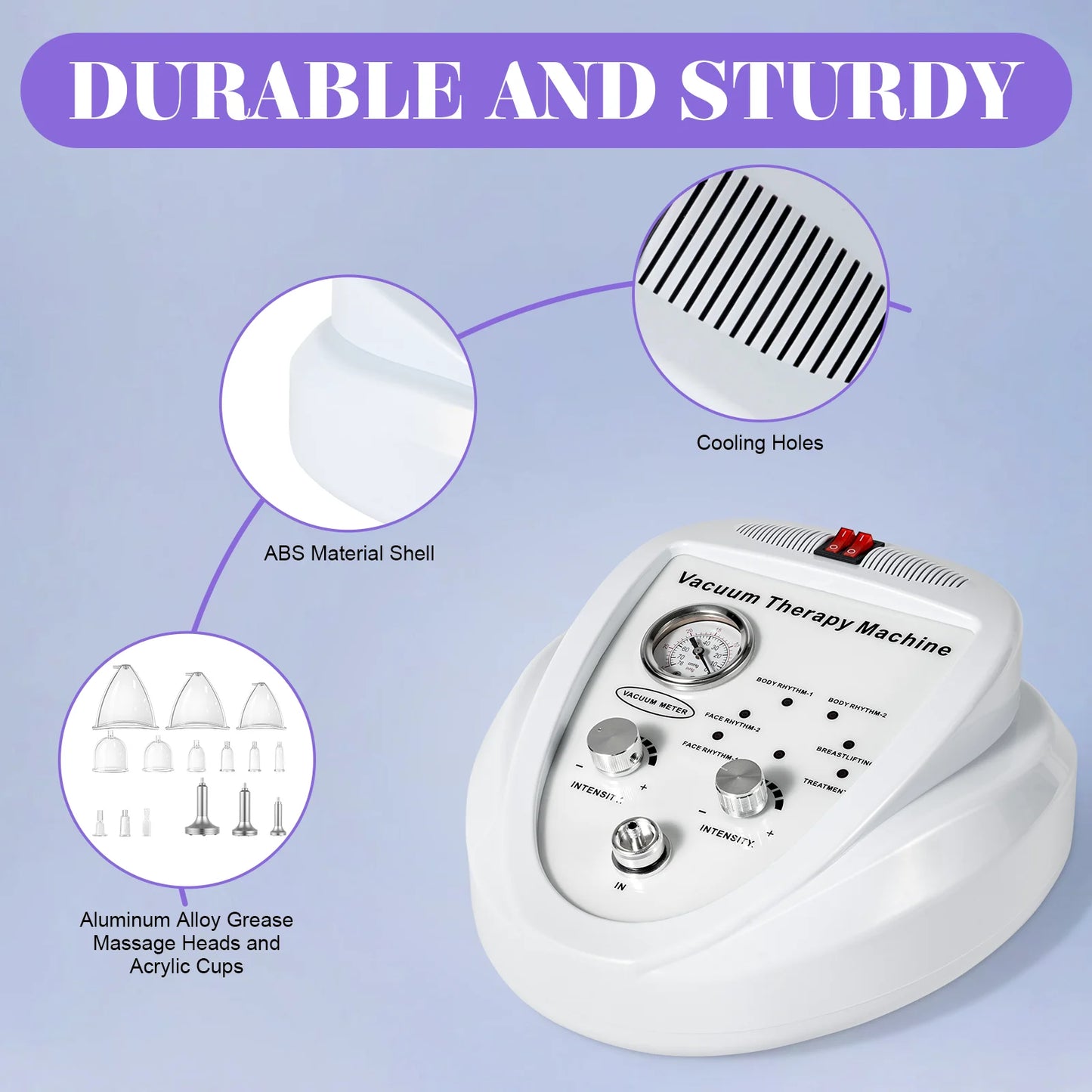 Multifunctional Body Sculpting Machine, 24 Cups, 6 Modes, Portable, Vacuum Therapy for Buttock & Breast Augmentation