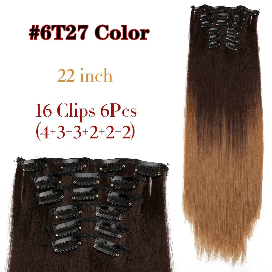 Alileader Synthetic Clip-on Hair Extensions Straight/Curly
