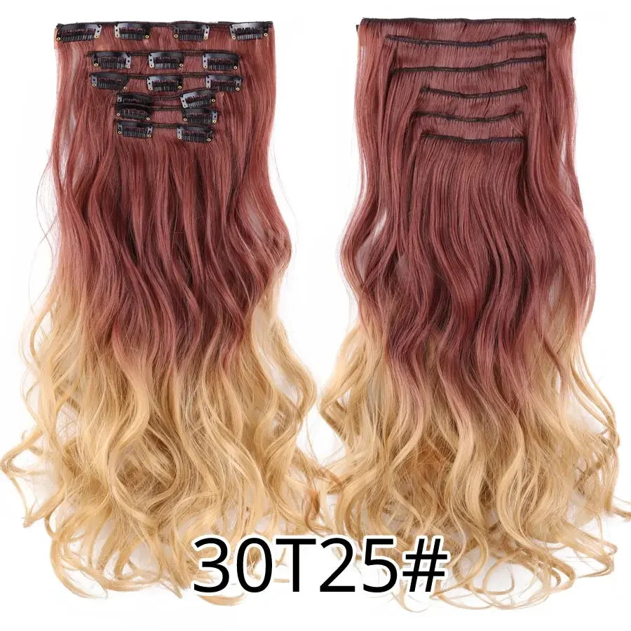 Alileader Synthetic Clip-on Hair Extensions Straight/Curly