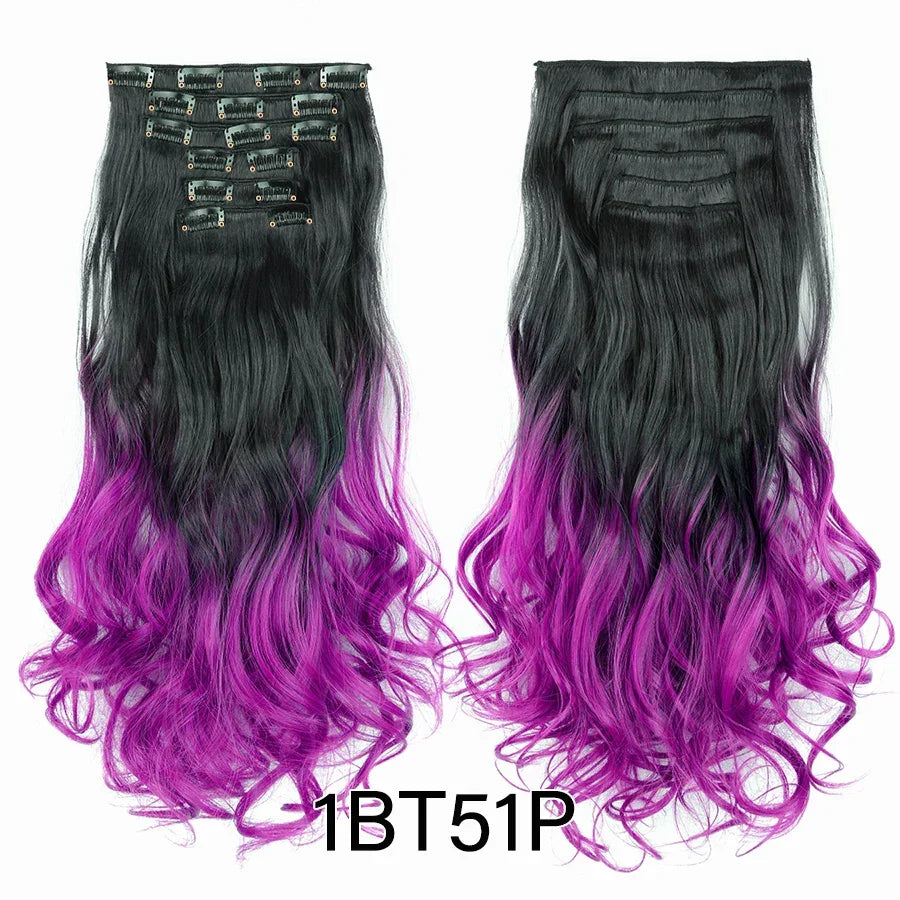 Alileader Synthetic Clip-on Hair Extensions Straight/Curly