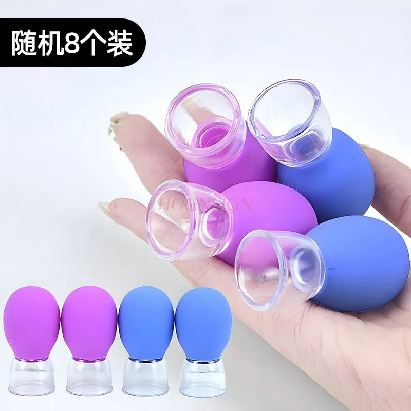 8pcs Facial cupping device lifts facial muscles, lifts cupping massage, silicone vacuum cup scraping