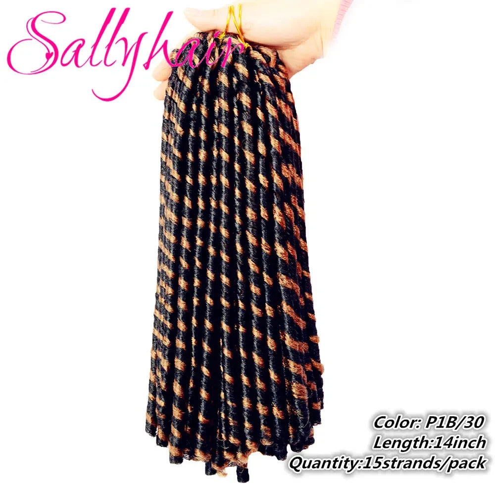 Sallyhair 14inch Synthetic Faux Soft Afro Dreadlock Crochet Braids