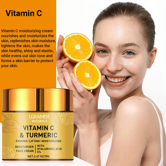 REAROYA Turmeric Vitamin C Face Cream – Retinol, Hyaluronic for Whitening & Firming