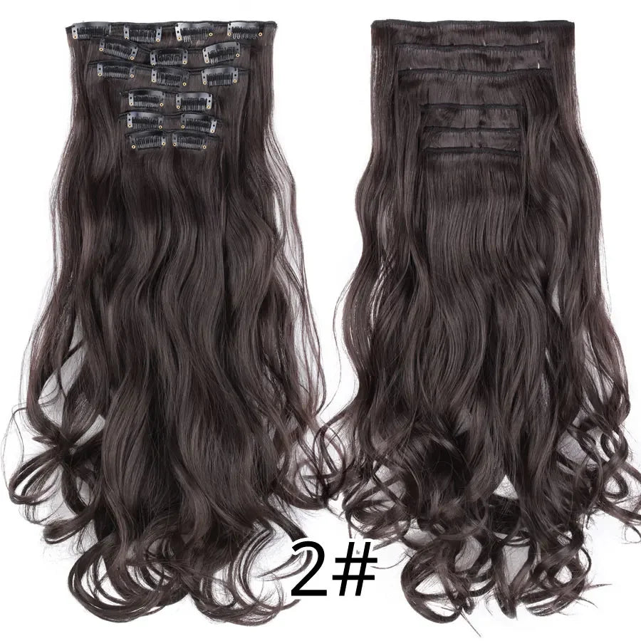 Alileader Synthetic Clip-on Hair Extensions Straight/Curly