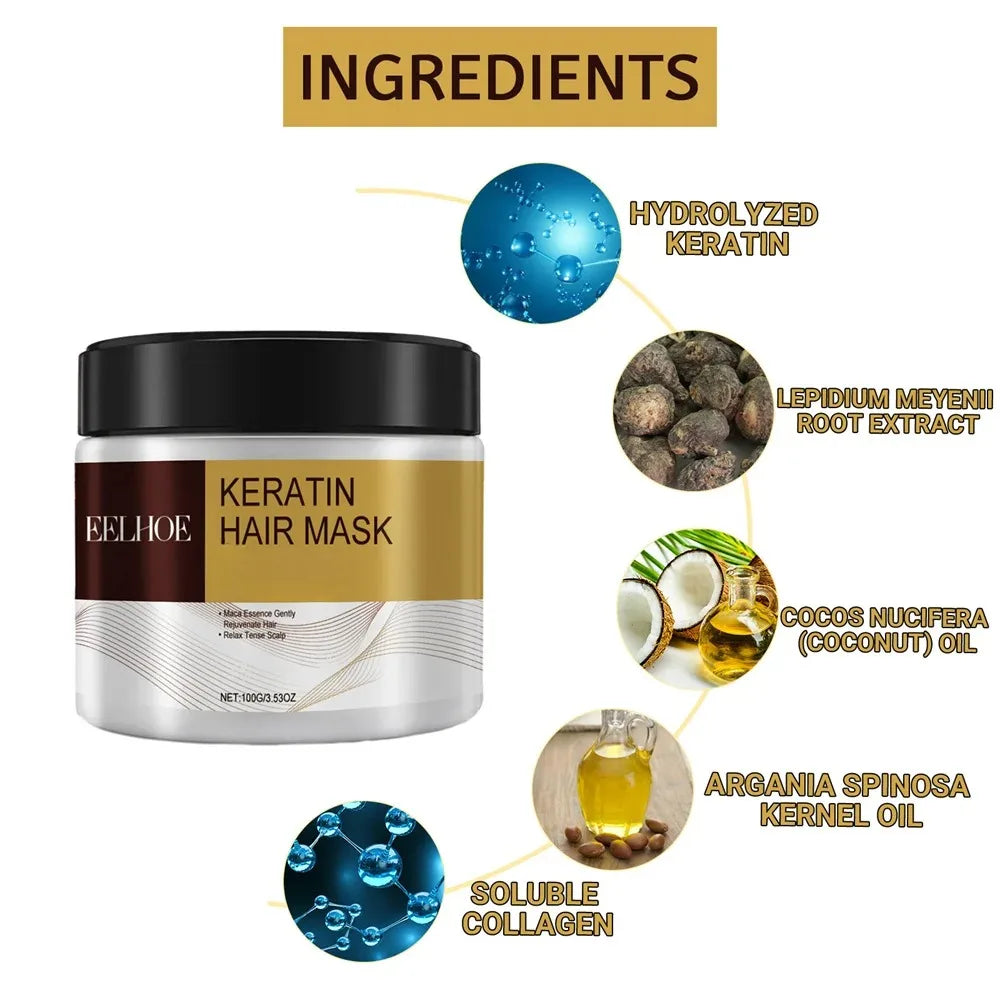 Hair Mask Conditioner Nourishing Anti Hair Loss Keratin Damaged Dry Repair Split End Treatment Scalp Smoothing Frizzy Hair Care
