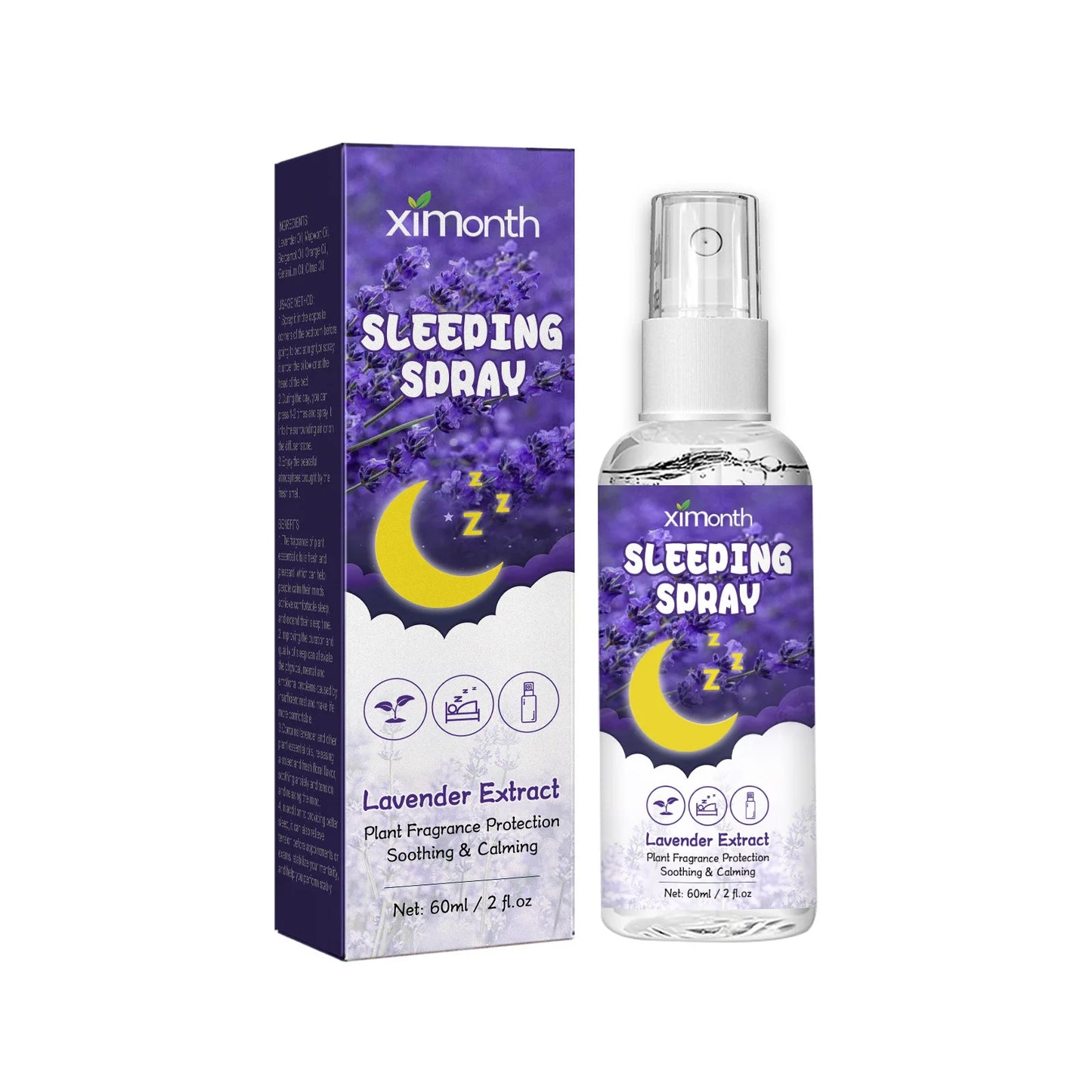 Lavender Sleep Spray Relieve Fatigue Anxiety Help Relaxing Body Aromatherapy Pillow Room Deep Sleep Natural Essential Oil Mist
