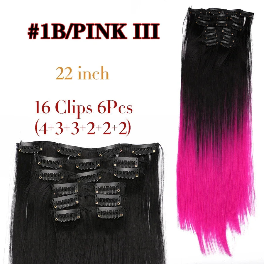 Alileader Synthetic Clip-on Hair Extensions Straight/Curly