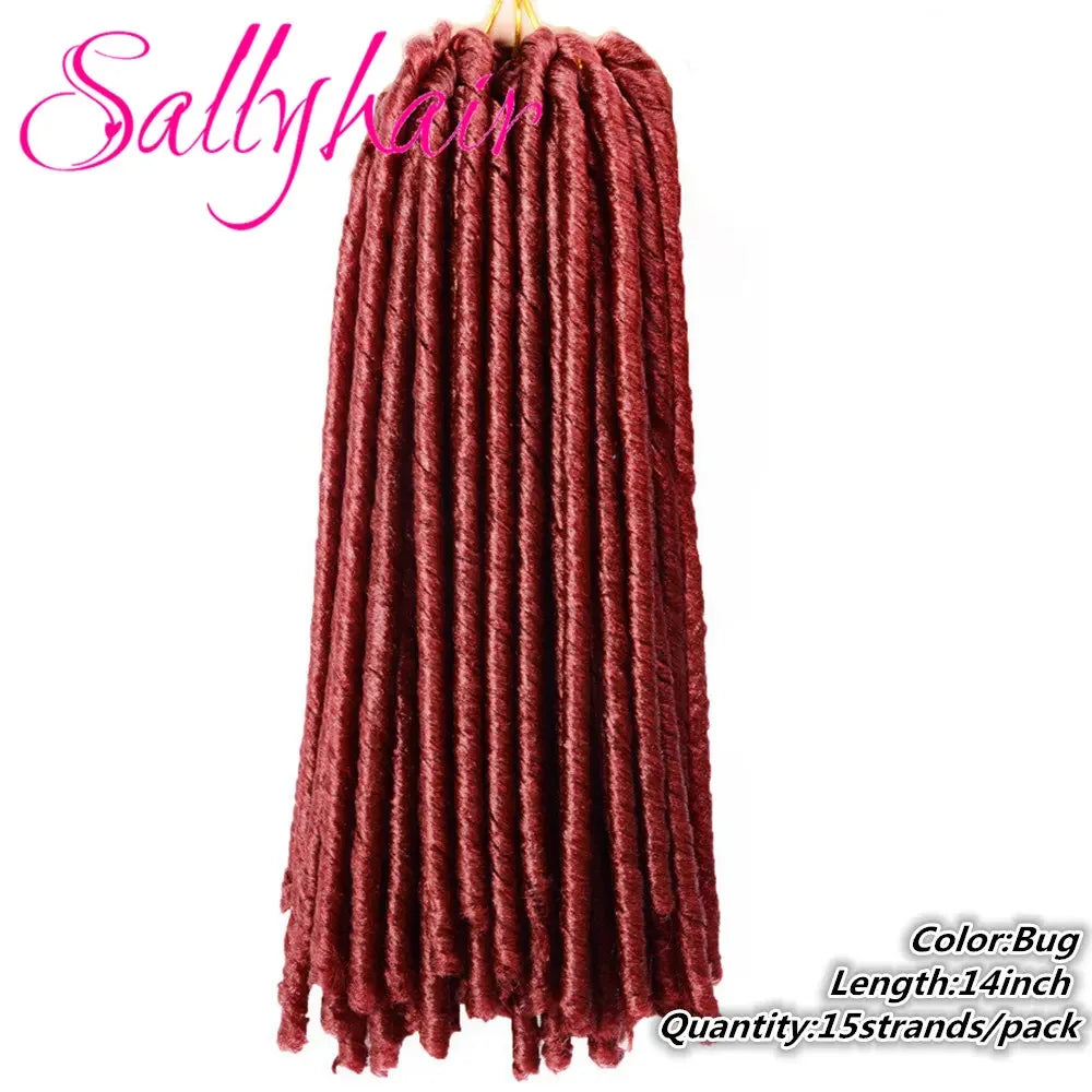 Sallyhair 14inch Synthetic Faux Soft Afro Dreadlock Crochet Braids