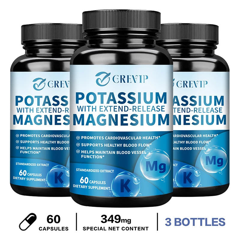 Potassium Magnesium - Support Bone Health, Muscle Spasms, Beauty, Improve Sleep Quality