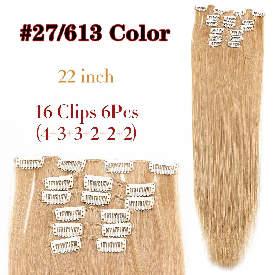 Alileader Synthetic Clip-on Hair Extensions Straight/Curly