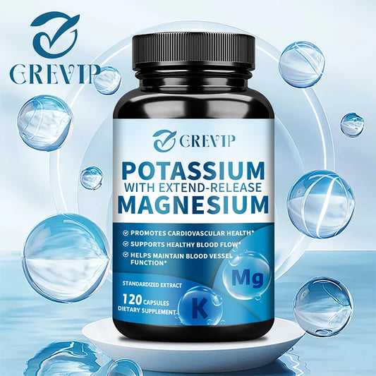 Potassium Magnesium - Support Bone Health, Muscle Spasms, Beauty, Improve Sleep Quality