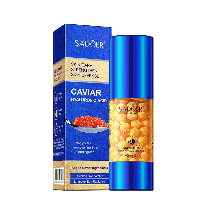 SADOER Caviar Hyaluronic Acid Face Essence Moisturizing Nourishing Firming Facial Serum Lotion Beauty Face Skin Care Products
