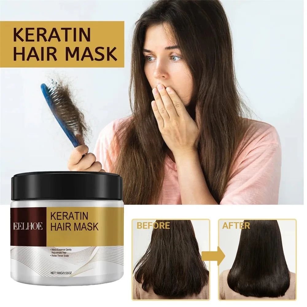 Hair Mask Conditioner Nourishing Anti Hair Loss Keratin Damaged Dry Repair Split End Treatment Scalp Smoothing Frizzy Hair Care