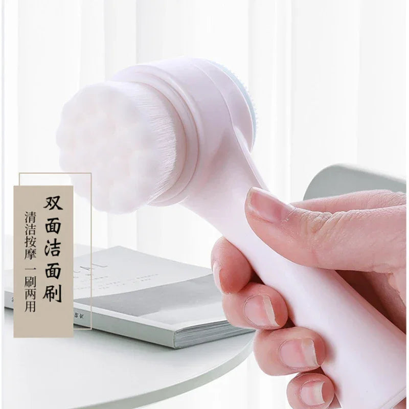 Silica Gel Double Sided Facial Brush Cleanser Skin Rejuvenation